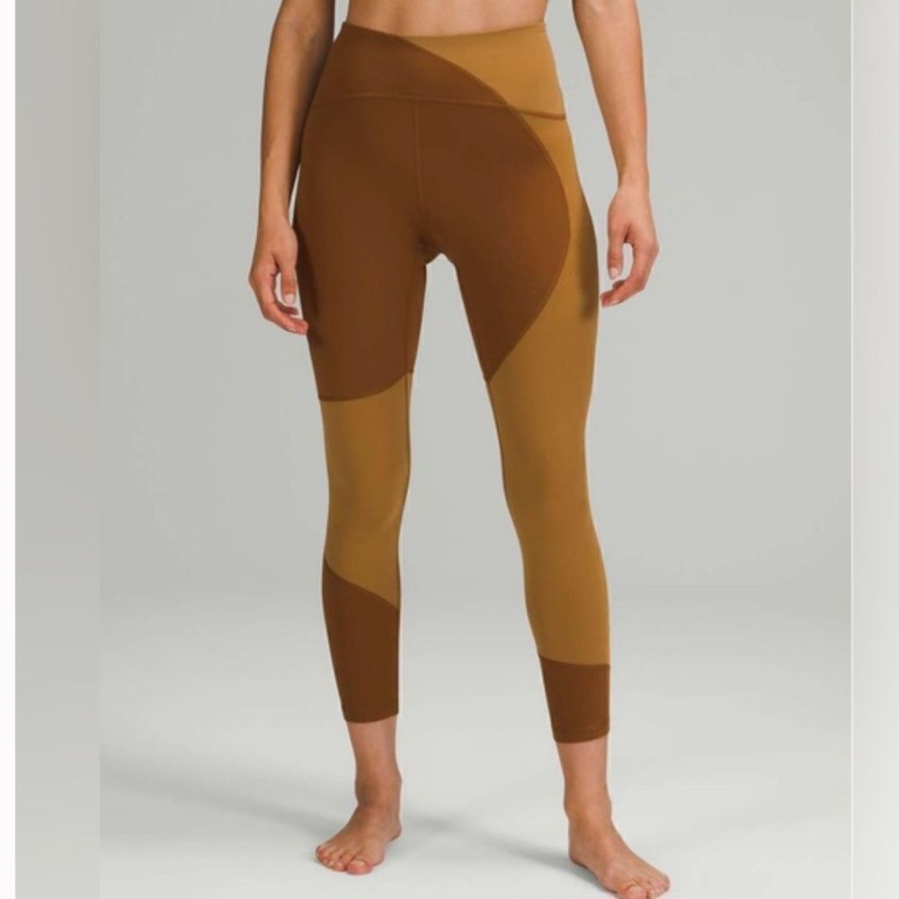 Lululemon Nulu Colorblock High Rise Limited Edition Legging Copper Brown Sable - Picture 11 of 11